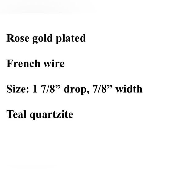 NEW Kendra Scott *Camila* Turquoise/Teal Quartzite 14k GP Rose Gold Earrings - Picture 2 of 5